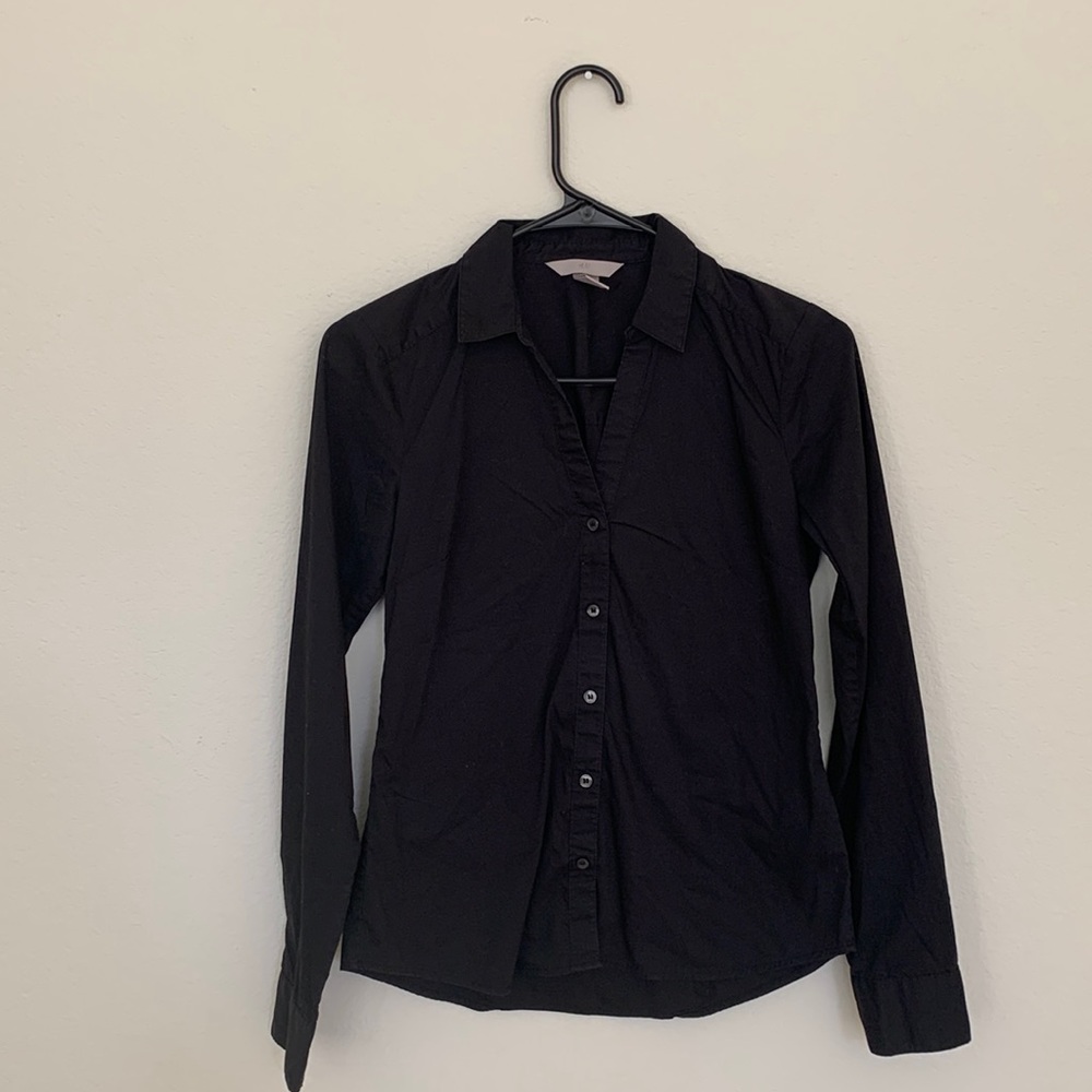 H&M Button Down Black Shirt
